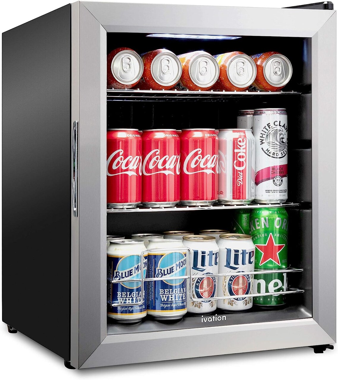 Ivation Beverage Refrigerator Ultra Cool Mini Fridge Beer, Juice Cooler for Home & Office